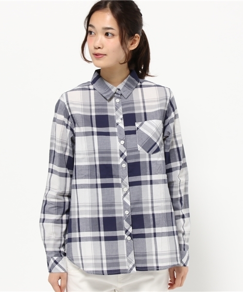 earth music&ecology（アースミュージックアンドエコロジー）の「【2016Summer】ビッグチェックシャツ（シャツ/ブラウス・レディース・ネイビー/ブラック・LARGE/MEDIUM）」の3枚目の写真