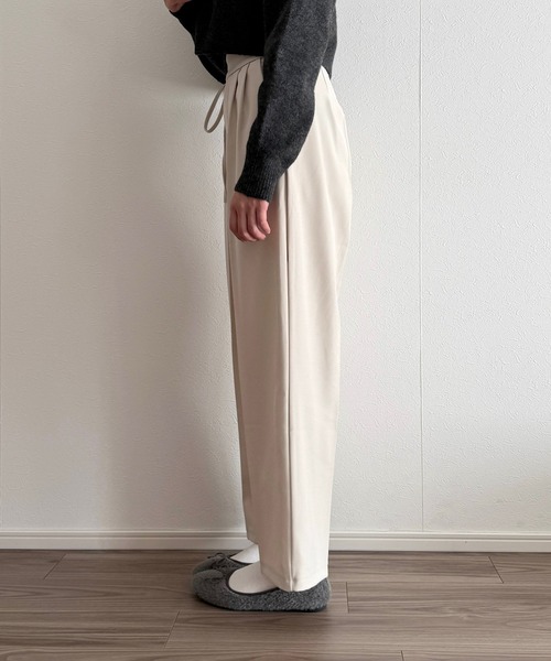 Cham.（チャム）の「ウエストリボンワイドパンツ（その他パンツ・レディース・ホワイト/ブラック/ブラウン・FREE）」の15枚目の写真
