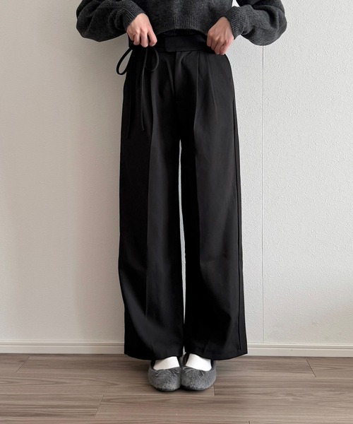 Cham.（チャム）の「ウエストリボンワイドパンツ（その他パンツ・レディース・ホワイト/ブラック/ブラウン・FREE）」の18枚目の写真