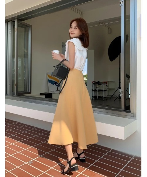 BIRTHDAY BASH(バースデイバッシュ)の「A LINE BONDING SKIRT LONG(Aラインボンディングスカートロング)(スカート・レディース・イエロー・LARGE/MEDIUM/SMALL)」の8枚目の写真