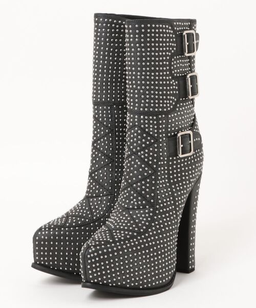 Jeffrey Campbell(ジェフリーキャンベル)の「スタッズデザイン プラットフォームロングブーツ(ブーツ・レディース・ブラック・37)」の1枚目の写真