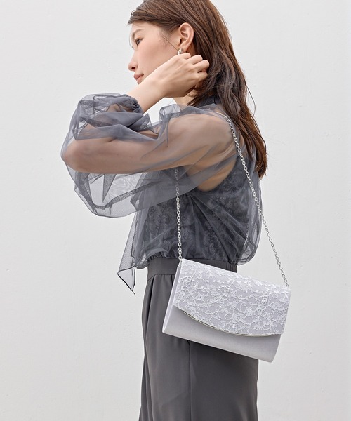 Kana(カナ)の「スパンコール繊細刺繍レースクラッチバッグ 結婚式 お呼ばれ オケージョン(クラッチバッグ・レディース・ベージュ/ブラック/シルバー・フリー)」の17枚目の写真