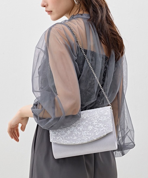 Kana(カナ)の「スパンコール繊細刺繍レースクラッチバッグ 結婚式 お呼ばれ オケージョン(クラッチバッグ・レディース・ベージュ/ブラック/シルバー・フリー)」の18枚目の写真