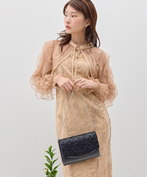Kana(カナ)の「スパンコール繊細刺繍レースクラッチバッグ 結婚式 お呼ばれ オケージョン(クラッチバッグ・レディース・ベージュ/ブラック/シルバー・フリー)」の6枚目の写真