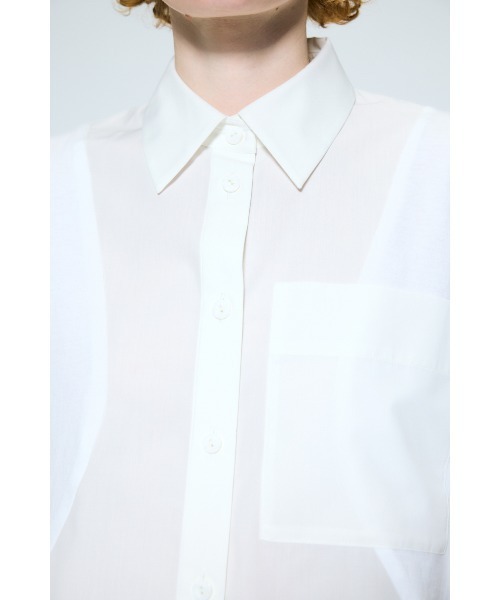 nagonstans（ナゴンスタンス）の「flowline shirt（シャツ/ブラウス・レディース・ホワイト/ライトブルー/ブラック・MEDIUM）」の6枚目の写真