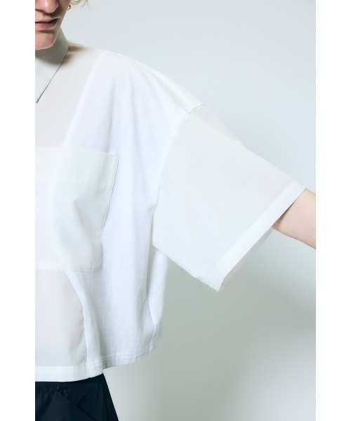 nagonstans（ナゴンスタンス）の「flowline shirt（シャツ/ブラウス・レディース・ホワイト/ライトブルー/ブラック・MEDIUM）」の7枚目の写真