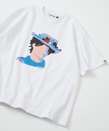 COTTON PAN/コットンパン リラックスフィット プリント クルーネック Tシャツ / 真夜中