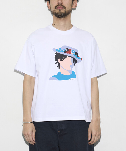 cotton pan（コットンパン）の「COTTON PAN/コットンパン リラックスフィット プリント クルーネック Tシャツ / 真夜中（Tシャツ/カットソー・メンズ・ブラック/ホワイト・LARGE/MEDIUM）」の3枚目の写真