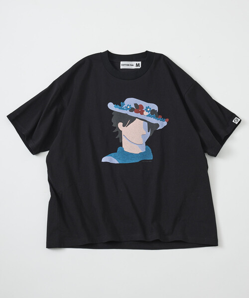 cotton pan（コットンパン）の「COTTON PAN/コットンパン リラックスフィット プリント クルーネック Tシャツ / 真夜中（Tシャツ/カットソー・メンズ・ブラック/ホワイト・LARGE/MEDIUM）」の4枚目の写真