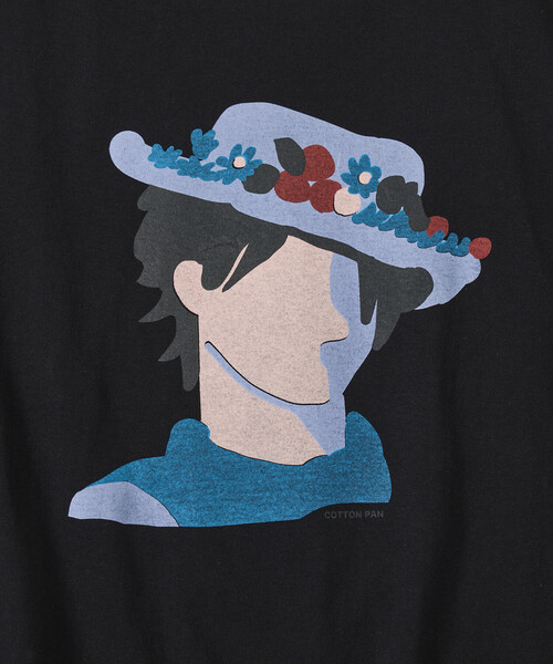 cotton pan（コットンパン）の「COTTON PAN/コットンパン リラックスフィット プリント クルーネック Tシャツ / 真夜中（Tシャツ/カットソー・メンズ・ブラック/ホワイト・LARGE/MEDIUM）」の6枚目の写真