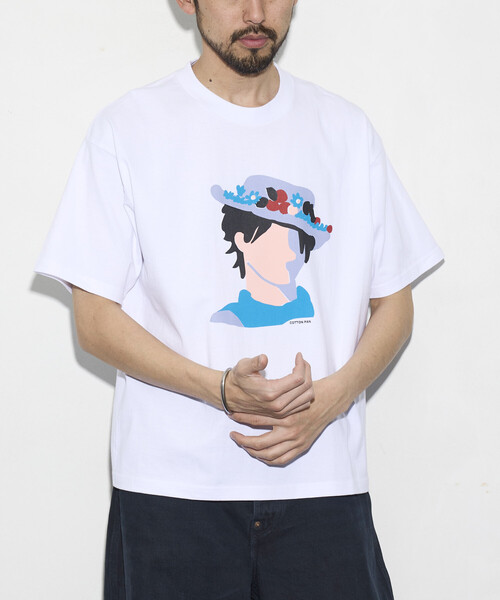 cotton pan（コットンパン）の「COTTON PAN/コットンパン リラックスフィット プリント クルーネック Tシャツ / 真夜中（Tシャツ/カットソー・メンズ・ブラック/ホワイト・LARGE/MEDIUM）」の14枚目の写真