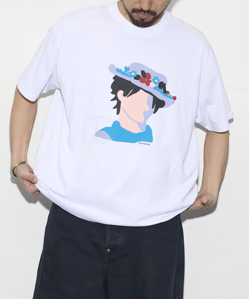 cotton pan（コットンパン）の「COTTON PAN/コットンパン リラックスフィット プリント クルーネック Tシャツ / 真夜中（Tシャツ/カットソー・メンズ・ブラック/ホワイト・LARGE/MEDIUM）」の17枚目の写真