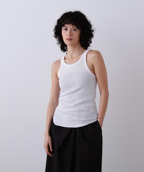 YLEVE(イレーヴ)の「YLEVE / ORGANIC COTTON LOOP-WHEELED RIB TANK TOP(タンクトップ・レディース・ブラック/ホワイト・1)」の2枚目の写真
