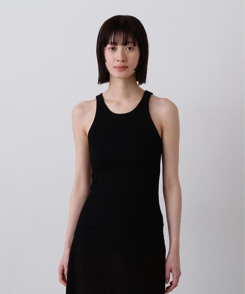 YLEVE(イレーヴ)の「YLEVE / ORGANIC COTTON LOOP-WHEELED RIB TANK TOP(タンクトップ・レディース・ブラック/ホワイト・1)」の1枚目の写真