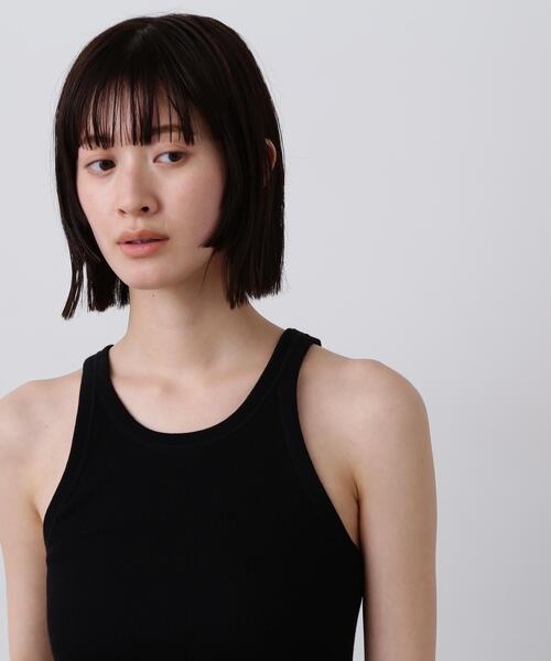 YLEVE(イレーヴ)の「YLEVE / ORGANIC COTTON LOOP-WHEELED RIB TANK TOP(タンクトップ・レディース・ブラック/ホワイト・1)」の3枚目の写真