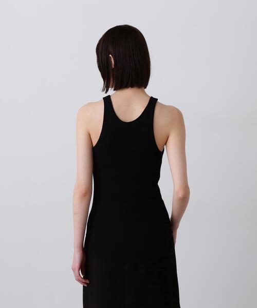 YLEVE(イレーヴ)の「YLEVE / ORGANIC COTTON LOOP-WHEELED RIB TANK TOP(タンクトップ・レディース・ブラック/ホワイト・1)」の4枚目の写真