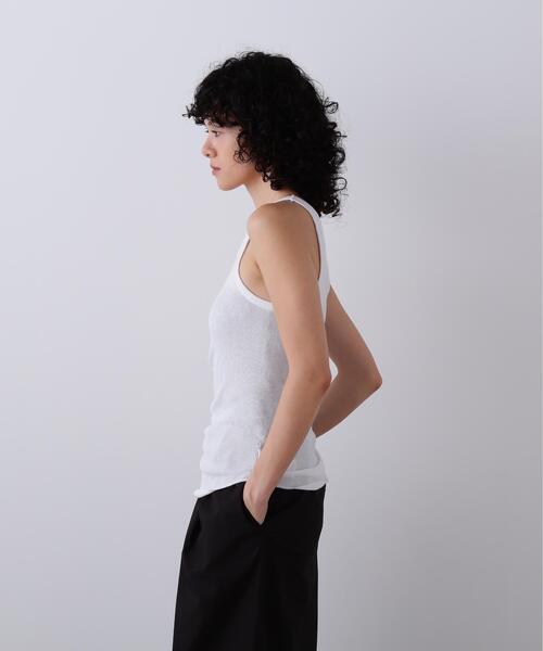 YLEVE(イレーヴ)の「YLEVE / ORGANIC COTTON LOOP-WHEELED RIB TANK TOP(タンクトップ・レディース・ブラック/ホワイト・1)」の12枚目の写真