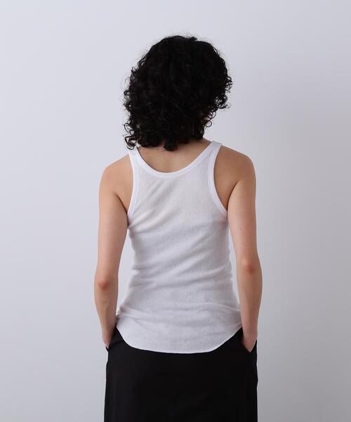 YLEVE(イレーヴ)の「YLEVE / ORGANIC COTTON LOOP-WHEELED RIB TANK TOP(タンクトップ・レディース・ブラック/ホワイト・1)」の13枚目の写真