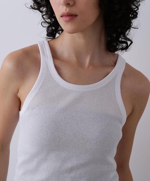 YLEVE(イレーヴ)の「YLEVE / ORGANIC COTTON LOOP-WHEELED RIB TANK TOP(タンクトップ・レディース・ブラック/ホワイト・1)」の14枚目の写真