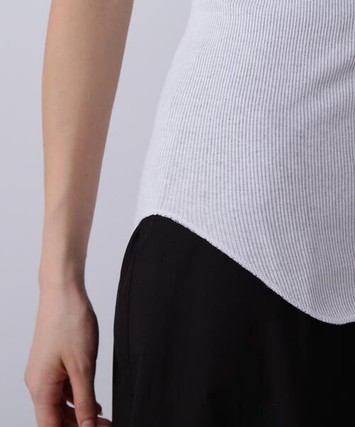 YLEVE(イレーヴ)の「YLEVE / ORGANIC COTTON LOOP-WHEELED RIB TANK TOP(タンクトップ・レディース・ブラック/ホワイト・1)」の15枚目の写真