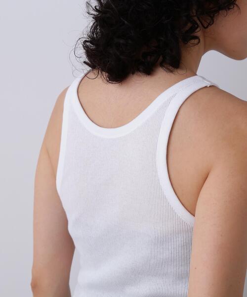 YLEVE(イレーヴ)の「YLEVE / ORGANIC COTTON LOOP-WHEELED RIB TANK TOP(タンクトップ・レディース・ブラック/ホワイト・1)」の16枚目の写真