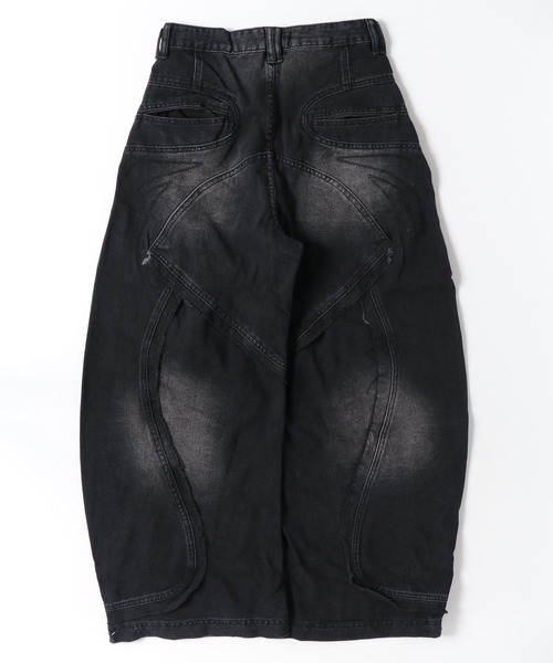ARULE(アルール)の「A'GEM/9 × .kom 『ARULE/アルール』ヴィンテージ フリンジ加工 デニムパンツ(カーゴパンツ・メンズ・ブラック・M/L)」の8枚目の写真