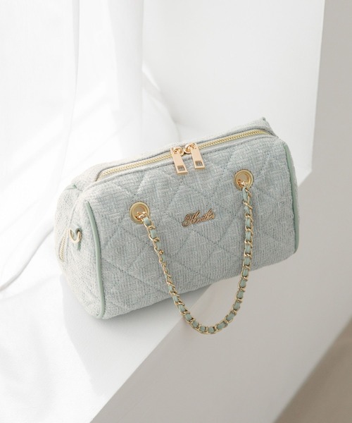 Heather（ヘザー）の「ツイードボストンBAG　1056203（ボストンバッグ・レディース・ライトブルー/ブラック・ONE SIZE）」の2枚目の写真