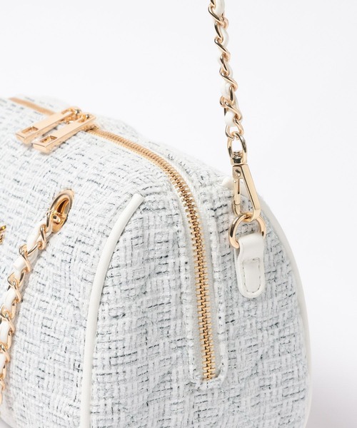 Heather（ヘザー）の「ツイードボストンBAG　1056203（ボストンバッグ・レディース・ライトブルー/ブラック・ONE SIZE）」の3枚目の写真