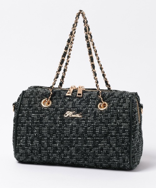 Heather（ヘザー）の「ツイードボストンBAG　1056203（ボストンバッグ・レディース・ライトブルー/ブラック・ONE SIZE）」の5枚目の写真