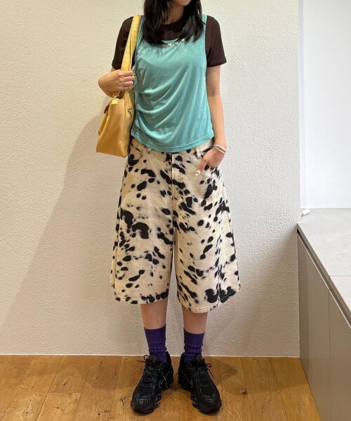 CIAOPANIC(チャオパニック)の「蝶々ボタンタンクレイヤードTee(Tシャツ/カットソー・レディース・ミント/レッド/ネイビー・ONE SIZE)」の8枚目の写真
