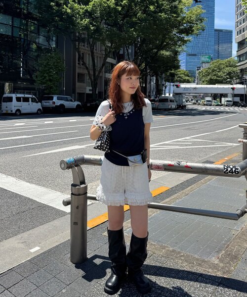 CIAOPANIC(チャオパニック)の「蝶々ボタンタンクレイヤードTee(Tシャツ/カットソー・レディース・ミント/レッド/ネイビー・ONE SIZE)」の16枚目の写真