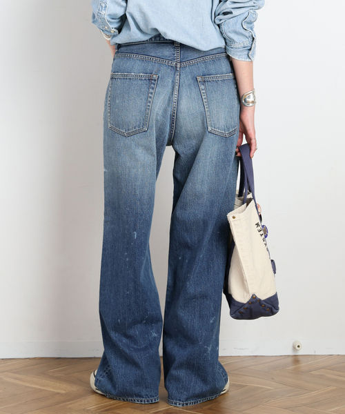DENIM DELIGHT DAYS （デニム デライト デイズ）の「【DENIM DELIGHT DAYS】Selvedge wide jeans（デニムパンツ・レディース・ライトブルー・34/40/38/36）」の3枚目の写真