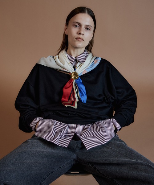 MAISON SPECIAL(メゾンスペシャル)の「【2026Autumn PRE-ORDER】2WAY Off-Shoulder Sweatshirt/2WAYオフショルスウェット(スウェット・レディース・グレー/カーキ/ブラック・FREE)」の10枚目の写真