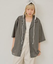 WHIMSIC | 【UNISEX】シアチェックオープンカラーシャツ(シャツ/ブラウス)