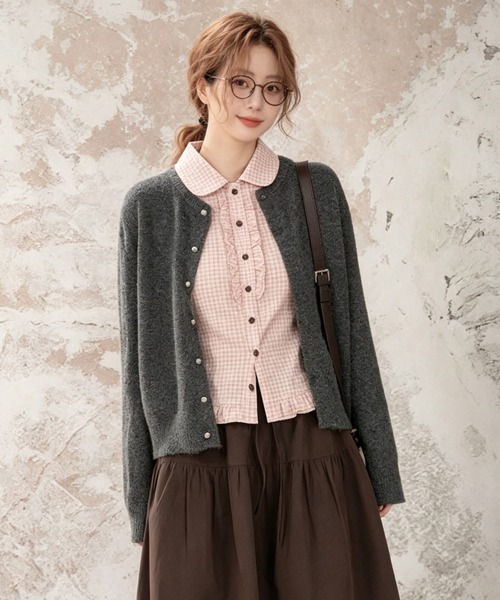 GEMEDA(ジェメダ)の「フリルヘム レトロガーリー 長袖ブラウス(シャツ/ブラウス・レディース・ブラック/ピンク・M)」の6枚目の写真