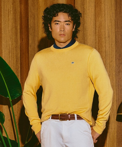 adidas(アディダス)の「オリジナルス カシミヤ ブレンド セーター【adidas Golf/アディダスゴルフ】(スウェット・メンズ・イエロー・XX-LARGE/3XL/LARGE/MEDIUM/SMALL/X-LARGE)」の2枚目の写真