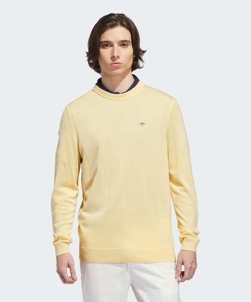 adidas(アディダス)の「オリジナルス カシミヤ ブレンド セーター【adidas Golf/アディダスゴルフ】(スウェット・メンズ・イエロー・XX-LARGE/3XL/LARGE/MEDIUM/SMALL/X-LARGE)」の3枚目の写真