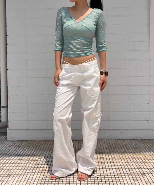 PLEASENOFOLLOW（プリーズノーフォロー）の「Ethan Pocket Cargo Pants (White)（その他パンツ・レディース・その他・SMALL/MEDIUM/LARGE）」の7枚目の写真