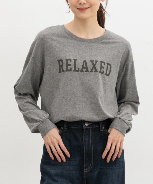 Honeys（ハニーズ）の「ロゴゆるチュニックＴ（Tシャツ/カットソー・レディース・ダークブルー/ブラック/オートミール/ヘザーチャコール/ベージュ・S/M/L）」の3枚目の写真