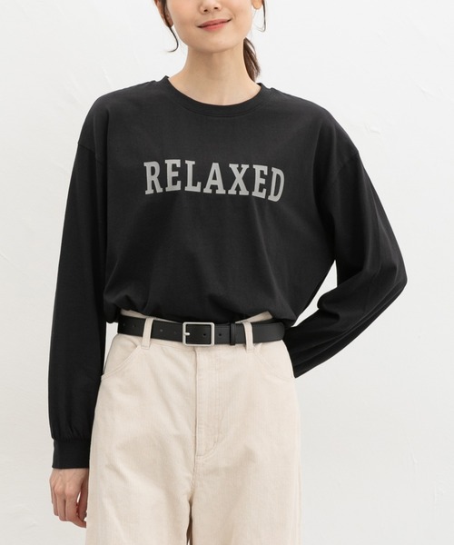 Honeys（ハニーズ）の「ロゴゆるチュニックＴ（Tシャツ/カットソー・レディース・ダークブルー/ブラック/オートミール/ヘザーチャコール/ベージュ・S/M/L）」の2枚目の写真