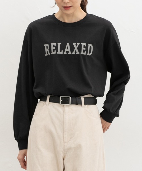 Honeys（ハニーズ）の「ロゴゆるチュニックＴ（Tシャツ/カットソー・レディース・ダークブルー/ブラック/オートミール/ヘザーチャコール/ベージュ・S/M/L）」の8枚目の写真