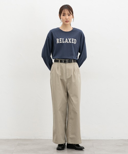 Honeys（ハニーズ）の「ロゴゆるチュニックＴ（Tシャツ/カットソー・レディース・ダークブルー/ブラック/オートミール/ヘザーチャコール/ベージュ・S/M/L）」の9枚目の写真