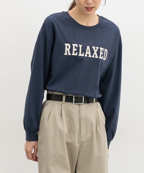 Honeys（ハニーズ）の「ロゴゆるチュニックＴ（Tシャツ/カットソー・レディース・ダークブルー/ブラック/オートミール/ヘザーチャコール/ベージュ・S/M/L）」の10枚目の写真