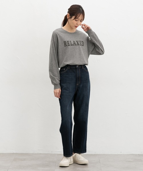Honeys（ハニーズ）の「ロゴゆるチュニックＴ（Tシャツ/カットソー・レディース・ダークブルー/ブラック/オートミール/ヘザーチャコール/ベージュ・S/M/L）」の11枚目の写真