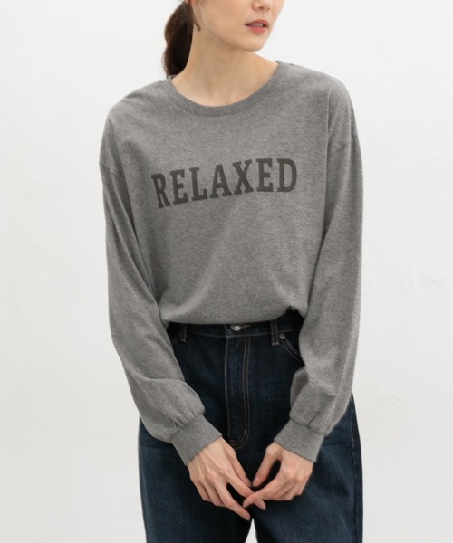 Honeys（ハニーズ）の「ロゴゆるチュニックＴ（Tシャツ/カットソー・レディース・ダークブルー/ブラック/オートミール/ヘザーチャコール/ベージュ・S/M/L）」の12枚目の写真