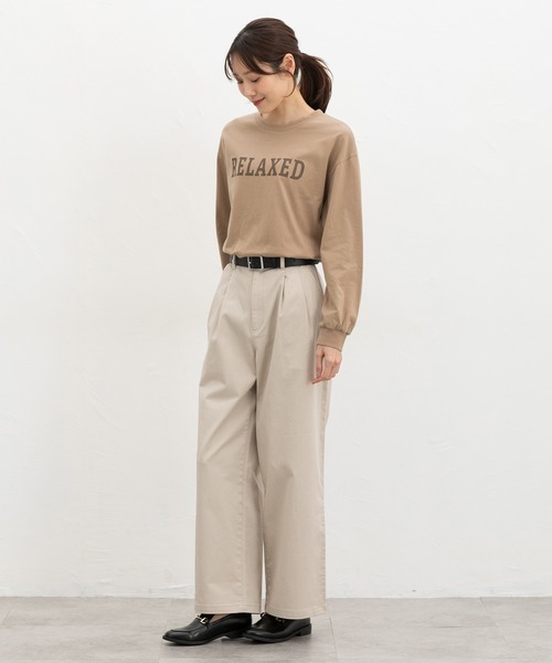 Honeys（ハニーズ）の「ロゴゆるチュニックＴ（Tシャツ/カットソー・レディース・ダークブルー/ブラック/オートミール/ヘザーチャコール/ベージュ・S/M/L）」の13枚目の写真