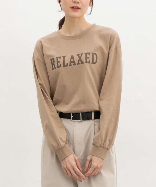 Honeys（ハニーズ）の「ロゴゆるチュニックＴ（Tシャツ/カットソー・レディース・ダークブルー/ブラック/オートミール/ヘザーチャコール/ベージュ・S/M/L）」の14枚目の写真