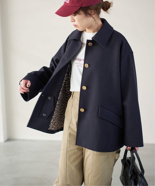 Spick & Span（スピックアンドスパン）の「《WEB限定 / 追加》別注Traditional Weatherwear LINTON SHORT*（ステンカラーコート・レディース・ブラック/ネイビー・34）」の2枚目の写真