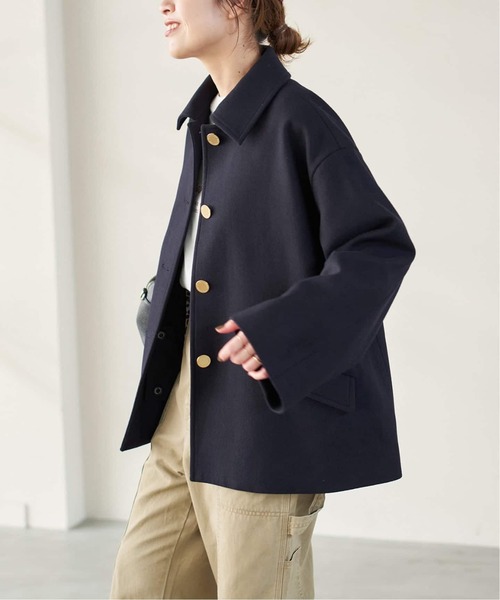 Spick & Span（スピックアンドスパン）の「《WEB限定 / 追加》別注Traditional Weatherwear LINTON SHORT*（ステンカラーコート・レディース・ブラック/ネイビー・34）」の19枚目の写真