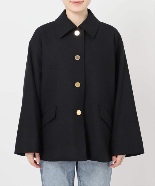 Spick & Span（スピックアンドスパン）の「《WEB限定 / 追加》別注Traditional Weatherwear LINTON SHORT*（ステンカラーコート・レディース・ブラック/ネイビー・34）」の3枚目の写真